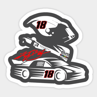 #18 Fan Sign. Helmet Car Sticker